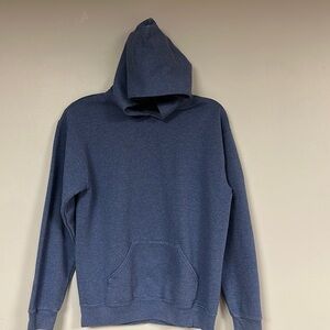 Heavy weight blue hoodie with kangaroo pockets, boy or girl - no tags, size L